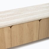 Estudio Furniture 180cm Tivoli 4-Door Travertine-Look Entertainment Unit