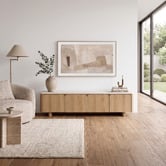 Estudio Furniture 180cm Tivoli 4-Door Travertine-Look Entertainment Unit