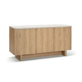 Estudio Furniture Tivoli 3 Door Travertine-Look Sideboard