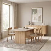 Estudio Furniture Tivoli Travertine-Look Dining Table