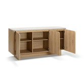 Estudio Furniture Tivoli 3 Door Travertine-Look Sideboard