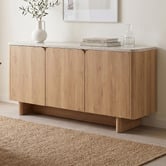 Estudio Furniture Tivoli 3 Door Travertine-Look Sideboard
