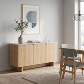 Estudio Furniture Tivoli 3 Door Travertine-Look Sideboard