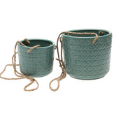 Gardman 2 Piece Gisela Ceramic Hanging Pot Set