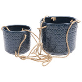 Gardman 2 Piece Gisela Ceramic Hanging Pot Set