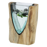 Home Accents Hand-Blown Glass &amp; Driftwood Vase