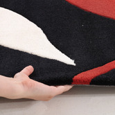 Network Rugs Stunning Leave Black Tufted Rug