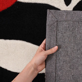Network Rugs Stunning Leave Black Tufted Rug