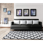 Network Rugs Cream &amp; Black Lattice Acrylic Rug