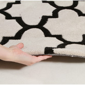 Network Rugs Cream &amp; Black Lattice Acrylic Rug