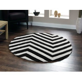 Network Rugs Round Monochrome Chevron Rug