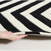 Network Rugs Round Monochrome Chevron Rug