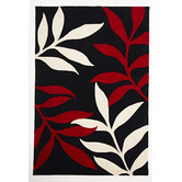 Network Rugs Stunning Leave Black Tufted Rug