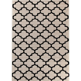 Network Rugs Cream &amp; Black Lattice Acrylic Rug