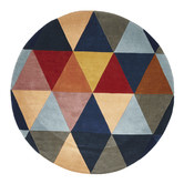 Network Rugs Prism Designer Wool Rust Blue Navy Rug
