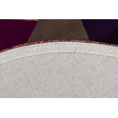 Network Rugs Blue, Rust, &amp; Purple Eclectic Designer Hand-Tufted Wool Round Rug