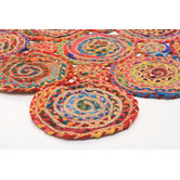 Network Rugs Kaleidoscope Jasmine Hand Braided Multi Coloured Rug