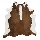 Network Rugs White &amp; Brown Cow Hide Rug