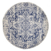 Network Rugs Bone, White &amp; Navy Round Art Moderne Cezanne Rug