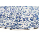 Network Rugs Bone, White &amp; Navy Round Art Moderne Cezanne Rug