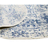 Network Rugs Bone, White &amp; Navy Round Art Moderne Cezanne Rug