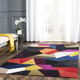 Network Rugs Blue, Rust, &amp; Purple Eclectic Designer Wool Rug