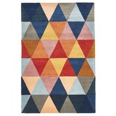 Network Rugs Prism Designer Wool Rust Blue Navy Rug