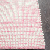 Network Rugs Pink &amp; White Felted Wool Scandi Rug