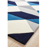 Network Rugs Digital Designer Wool Blue Grey White Rug