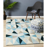 Network Rugs Gem Stone Designer Wool Blue Rug