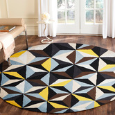 Network Rugs Crystal Designer Wool Blue Rug