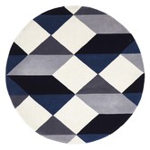 Network Rugs Digital Designer Wool Blue Grey White Rug