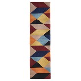 Network Rugs Rust, Blue, &amp; Navy Sandy Designer Wool Rug