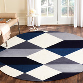 Network Rugs Digital Designer Wool Blue Grey White Rug