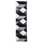 Network Rugs Digital Designer Wool Blue Grey White Rug