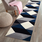 Network Rugs Digital Designer Wool Blue Grey White Rug