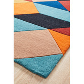 Network Rugs Rust, Blue, &amp; Navy Sandy Designer Wool Rug
