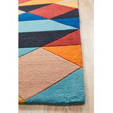 Network Rugs Rust, Blue, &amp; Navy Sandy Designer Wool Rug