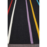 Network Rugs Oslo Stripe Flat Weave Wool Rug Multi Black