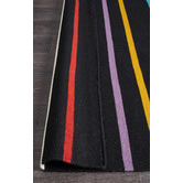 Network Rugs Oslo Stripe Flat Weave Wool Rug Multi Black