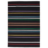 Network Rugs Oslo Stripe Flat Weave Wool Rug Multi Black