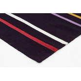Network Rugs Oslo Stripe Flat Weave Wool Rug Multi Black