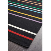 Network Rugs Oslo Stripe Flat Weave Wool Rug Multi Black