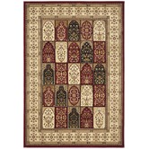 Network Rugs Burgundy with Ivory Traditional Panel Rug
