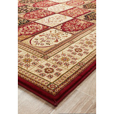 Network Rugs Burgundy with Ivory Traditional Panel Rug