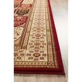 Network Rugs Burgundy with Ivory Traditional Panel Rug
