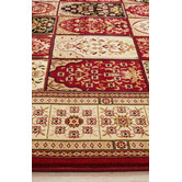 Network Rugs Burgundy with Ivory Traditional Panel Rug