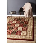 Network Rugs Burgundy with Ivory Traditional Panel Rug