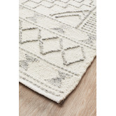 Natural White & Grey Textured Ida Rug | Temple & Webster