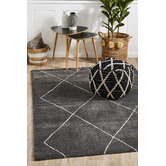 Network Rugs Charcoal &amp; Ivory Soft Moroccan-Style Rug